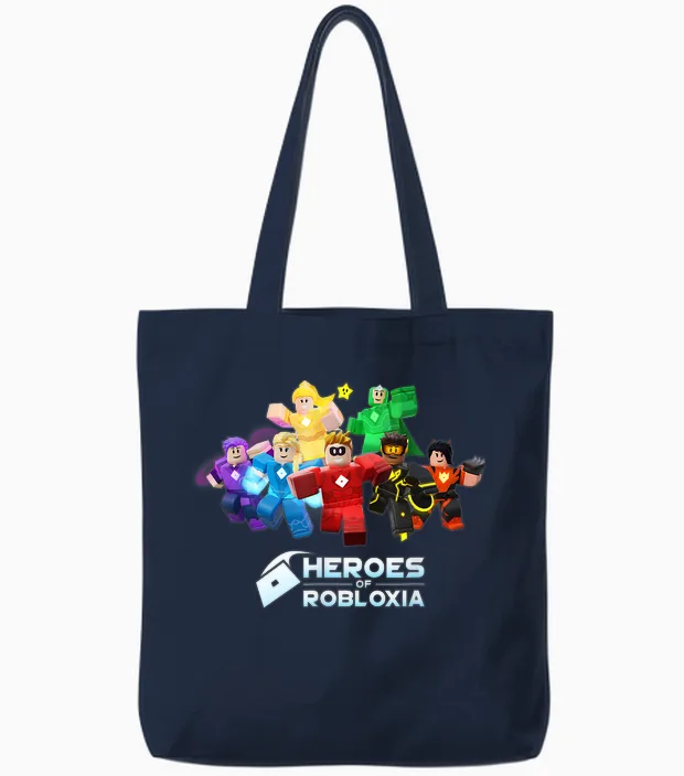Heroes of Robloxia Tote Bags in Navy