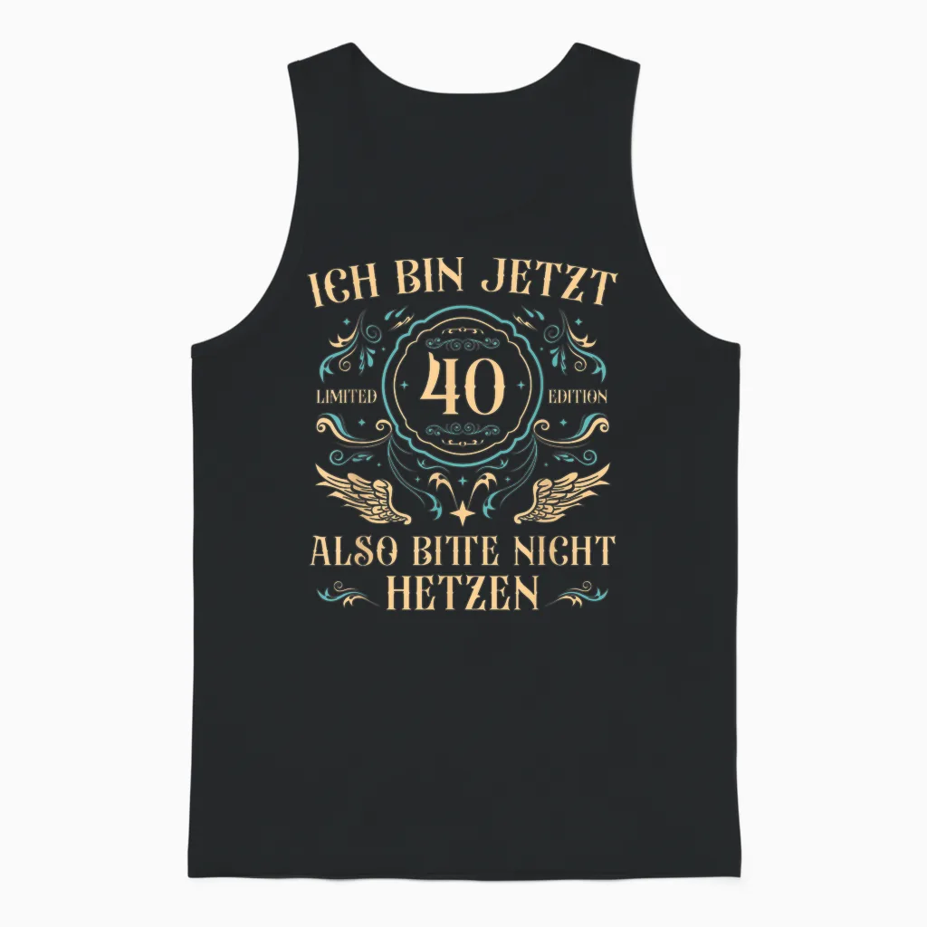 Herren 40 Jahre Alt 40er Papa 40. Geburtstag Unisex Tank Top in Black