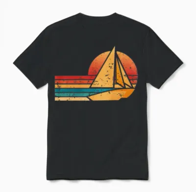 Retro Catamaran Unisex T-Shirt - Black