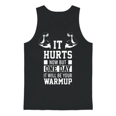 Gym Training Fitness Workout Quote Funny Awesome Unisex Tank Top - Black