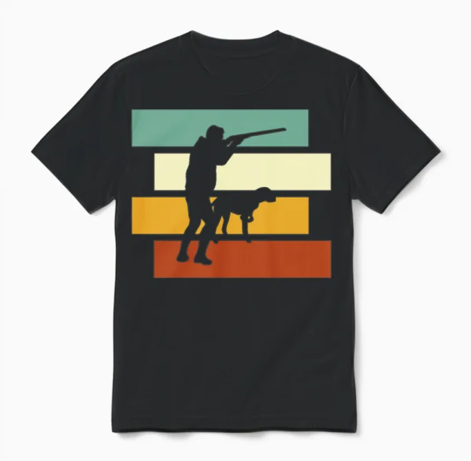 Hunting Retro Unisex T-Shirt in Black