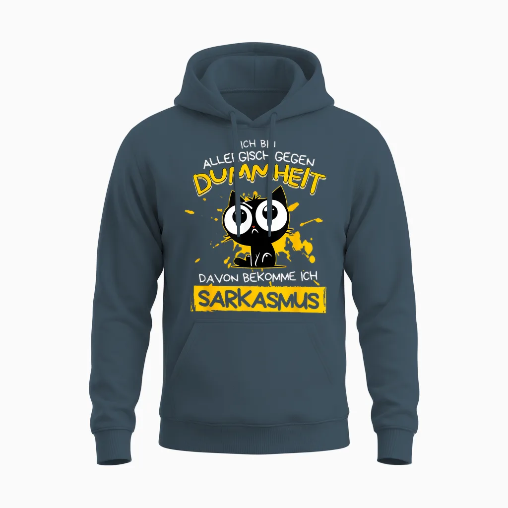 Ich Bin Allergisch Gegen Dummheit Davon Bekomme Unisex Hoodie in Dark Heather