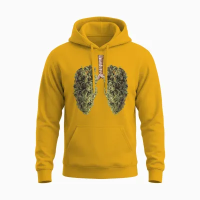 Lustiges Weed Lung Marihuana Bud T-Shirt – Thc Lung Unisex Hoodie - Gold
