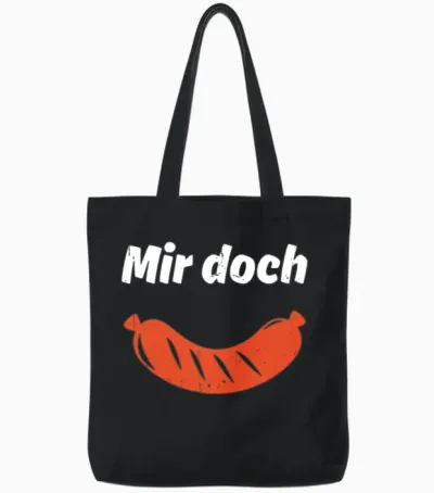 Funny German Quote Tote Bags - Black