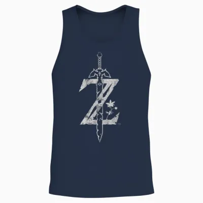 Zelda Breath of the Wild Logo Unisex Tank Top - Navy