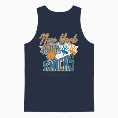 Nba Officiel New York Knicks Triple Threat Unisex Tank Top - Navy