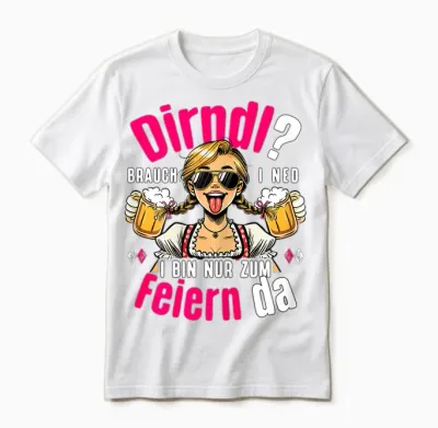 Suitable for Oktoberfest Outfit Women's Costume Shirt Costume Unisex T-Shirt - White
