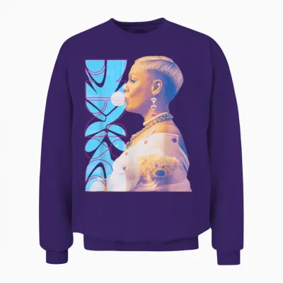 P! Bubble Eraser Nk T-Shirt, Black, S Unisex Sweatshirt - Purple