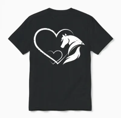 Horse Girl Equestrian Gift Animal Horse Unisex T-Shirt - Black