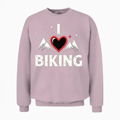 I Love Biking Bike Cycling Gravel Bike Mtb Unisex Sweatshirt - Light Pink