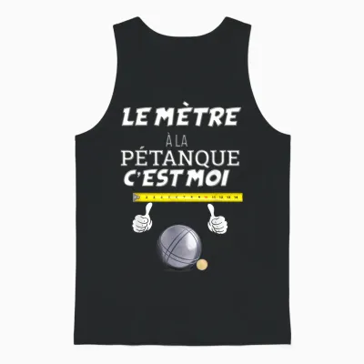 Le Mètre a La Pétanque Homme Bouliste Papa Papy Tonton Unisex Tank Top - Black