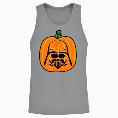 Amazon Essentials Star Wars Darth Vader Halloween Pumpkin Jack O'lantern Unisex Tank Top - Sport Grey