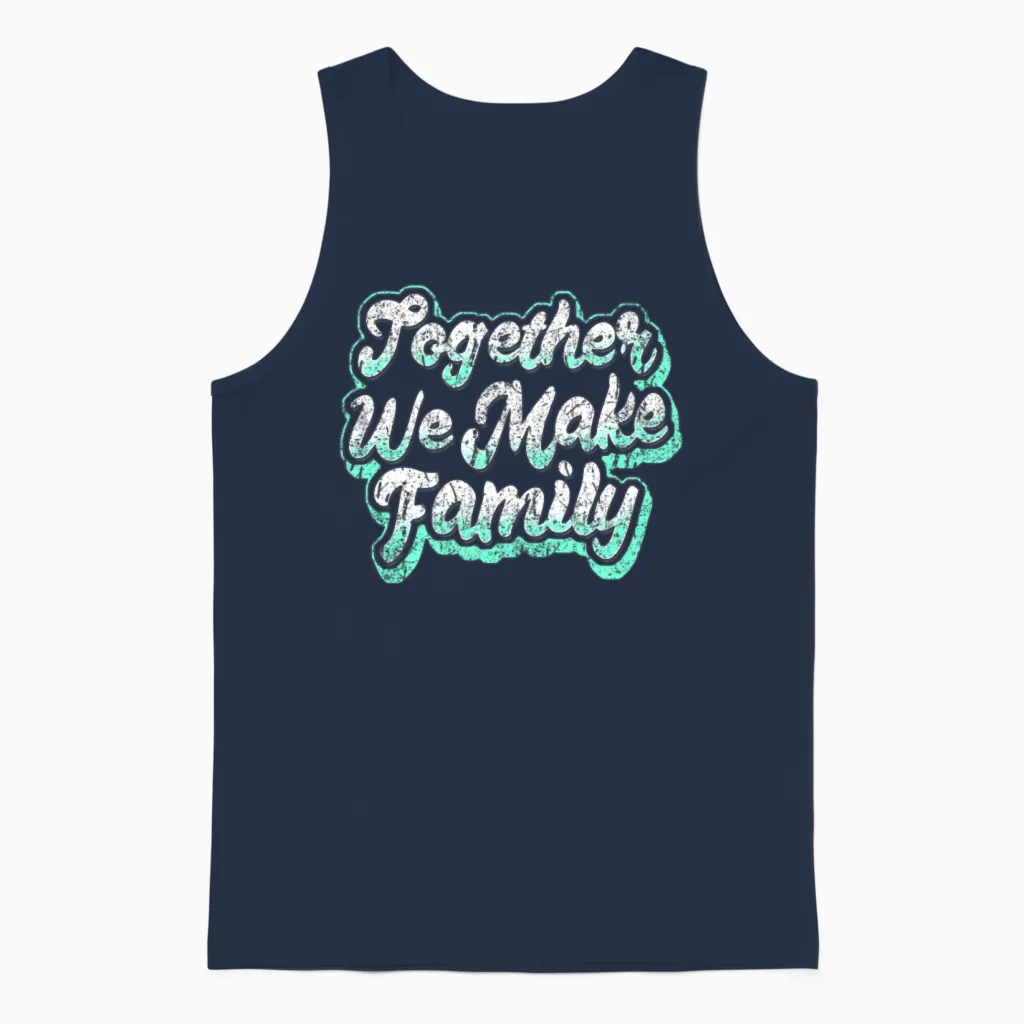 Together We Make Family Family Unisex Tank Top in Navy