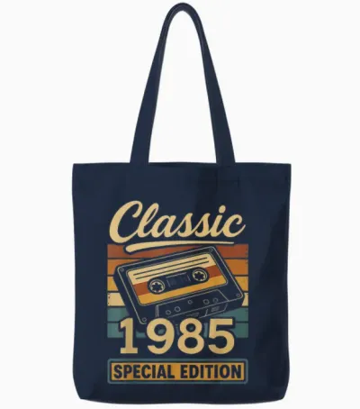 Classic 1985 - Retro Cassette Tape Special Edition Tote Bags - Navy