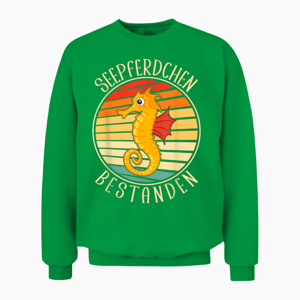 Seepferdchen Bestanden Frühschwimmer Abzeichen Unisex Sweatshirt in Irish Green