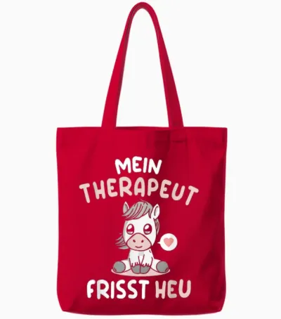 Mein Therapeut Frisst Heu Pferd Reiterin Reiten Pferde Tote Bags - Red