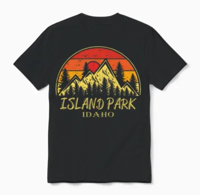 Island Park Idaho Id Mountains Hike Hiking Unisex T-Shirt - Black
