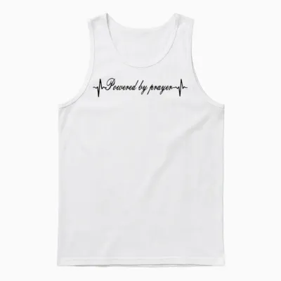 Powered by Prayer Unisex Tank Top - White