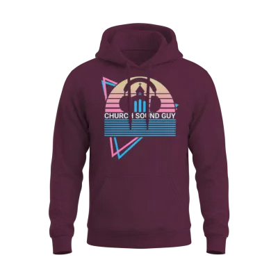 Church Sound Guy Retro Unisex Hoodie - Maroon
