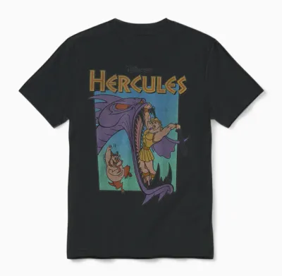 Disney Hercules Hydra Battle Retro Classic Movie Unisex T-Shirt - Black