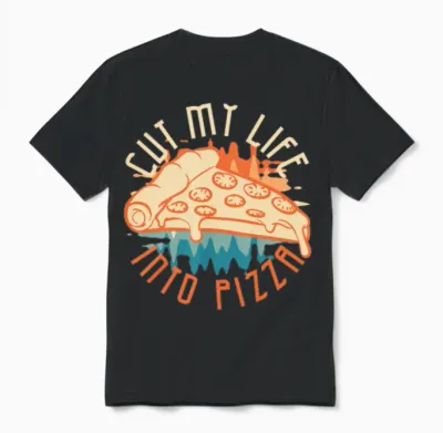 Cut My Life into Pizza Italian Unisex T-Shirt - Black