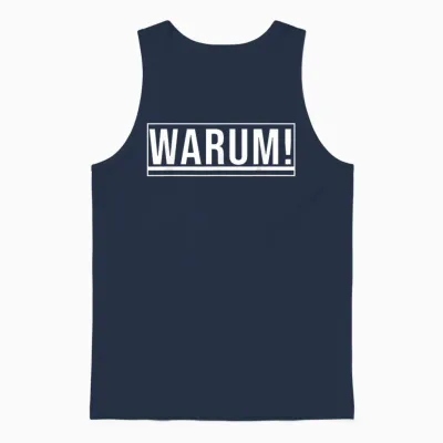 Lustiges Wort - Warum! Unisex Tank Top - Navy