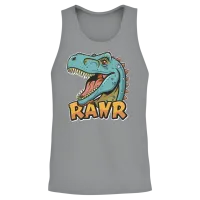 Dino Rawr Unisex Tank Top - Sport Grey – 2
