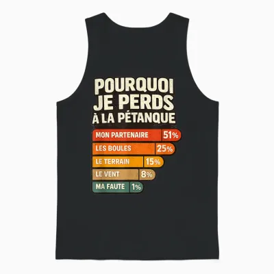 Pourquoi Je Perds à La Pétanque Humour Joueur De Boules Unisex Tank Top - Black