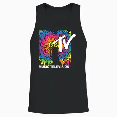 Classic Mtv Melting Tie Dye Unisex Tank Top - Black