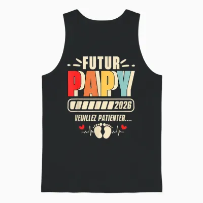 Gift Future Grandpa 2026 Grandpa Announcement Pregnancy Unisex Tank Top - Black