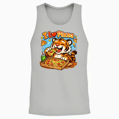 Tigers Love Pizza Unisex Tank Top - Ash