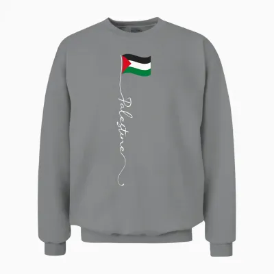 Palestine Flag Pride Unisex Sweatshirt - Sport Grey
