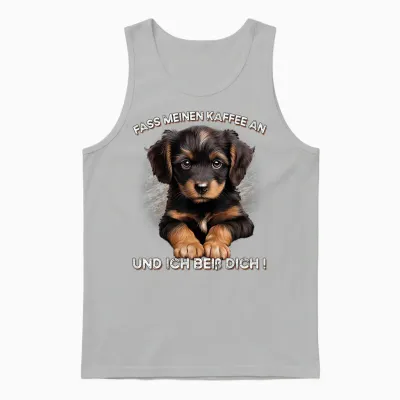 Fass Meinen Kaffee an Und Ich Beiß Dich Unisex Tank Top - Ash