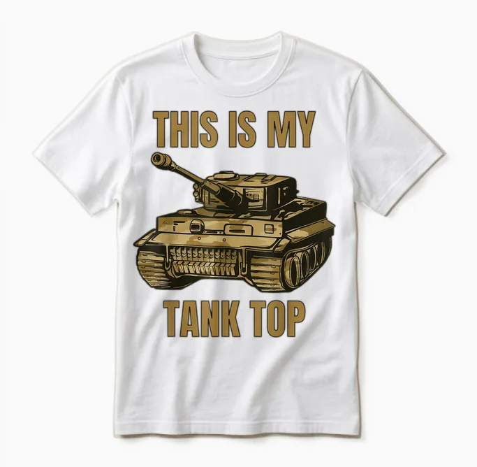 This Is My Tank Top Funny Tank Joke Army M1 19k Soldier Unisex T-Shirt in White
