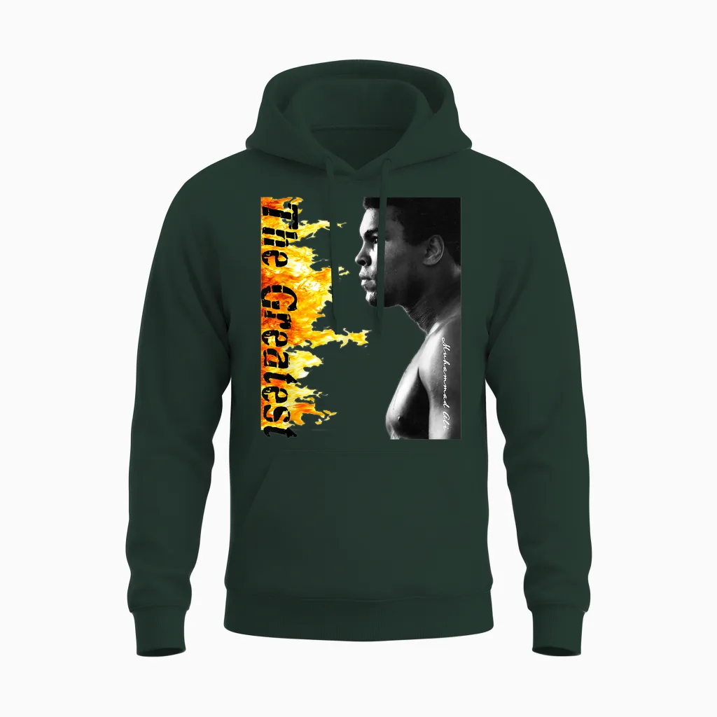 Great Moment Store Muhammad Ali T-Shirt, Unisex Erwachsene, Schwarz, S, Kurzarm, Unisex Hoodie in Forest