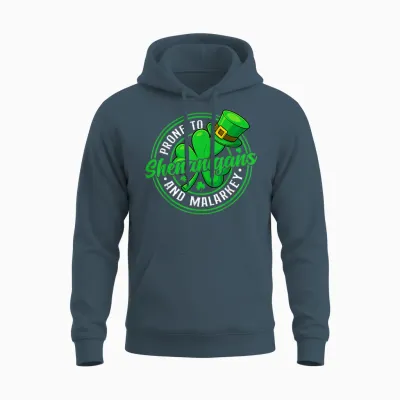 Prone to Shenanigans and Malarkey Funny St Patricks Day Unisex Hoodie - Dark Heather