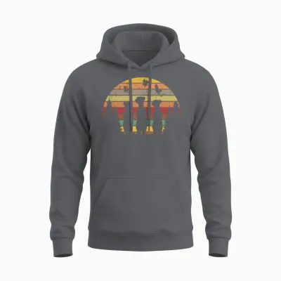 Meerkat Vintage Retro Unisex Hoodie - Charcoal