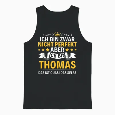 Name Ich Bin Thomas Unisex Tank Top - Black