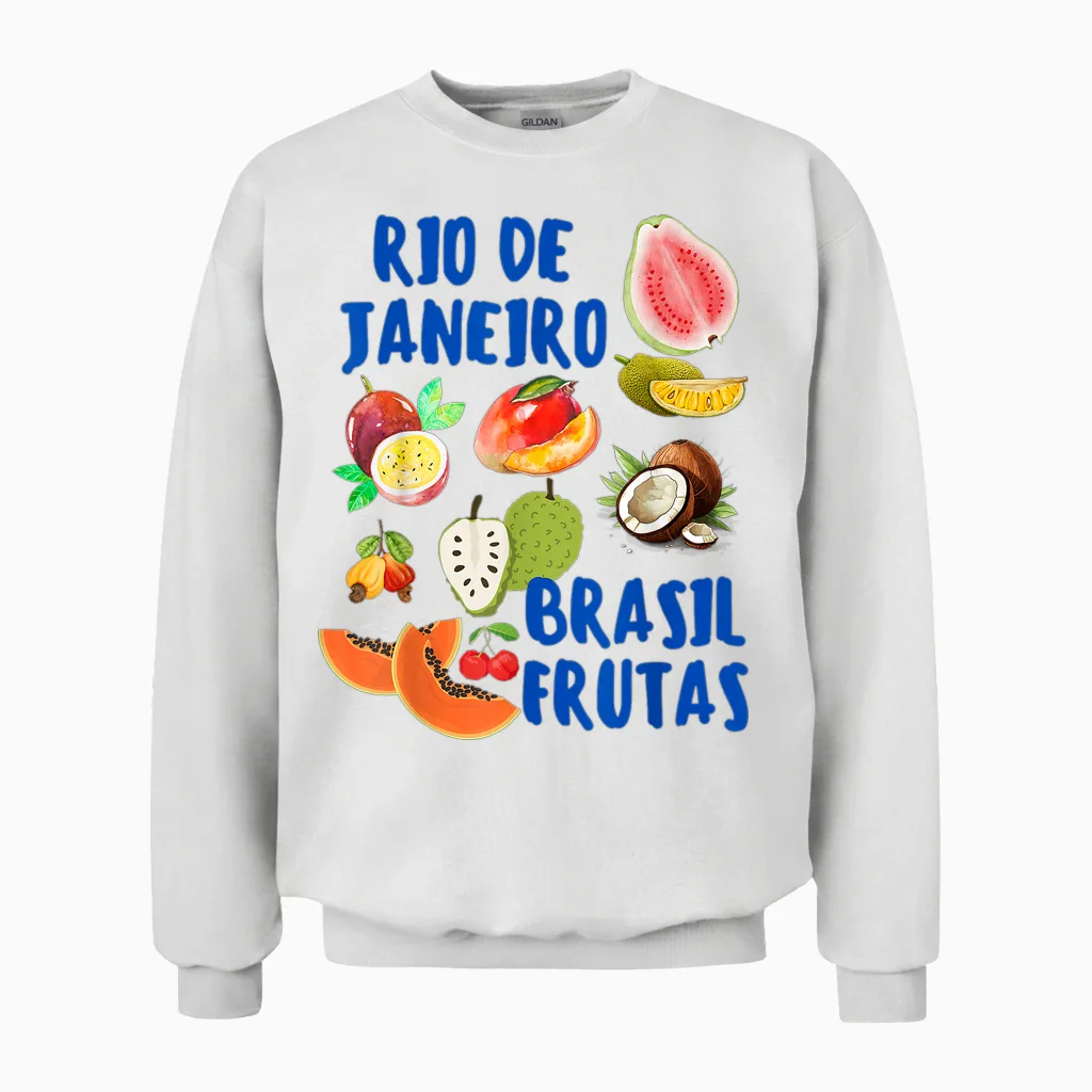 Rio De Janeiro Brasilien Frutas Bauernmarkt Sommer Unisex Sweatshirt in White