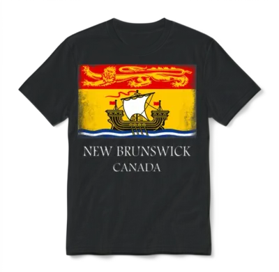 New Brunswick Canada Provincial Flag Canada Day Unisex T-Shirt - Black