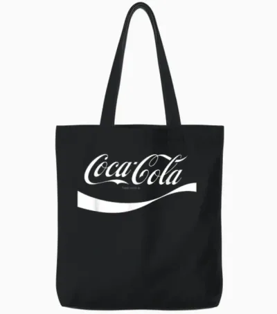 Coca Cola 1941 Classic Logo T-Shirt, Black Tote Bags - Black