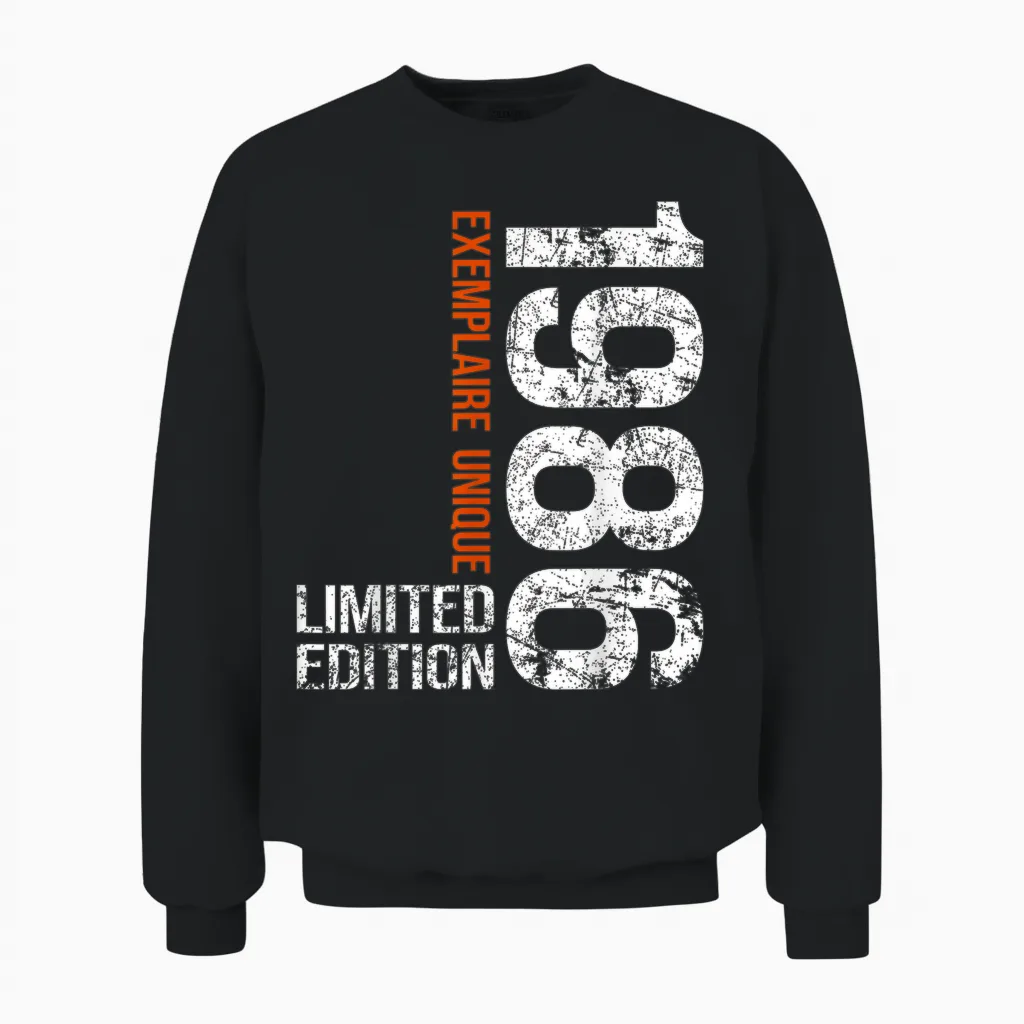 40th Anniversary 1986 Vintage 40 Years Men Vintage 1986 Unisex Sweatshirt in Black