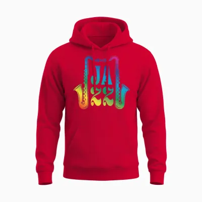 Jazz Saxophone Retro Unisex Hoodie - Red