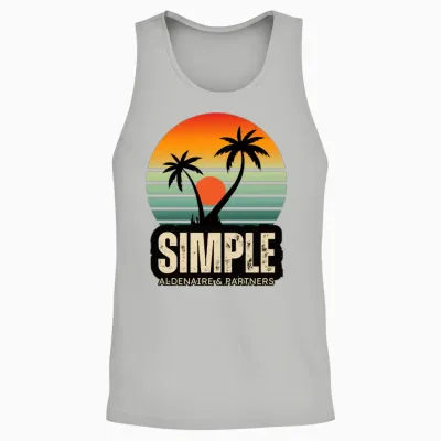 Simple Sunset Palm Logo Unisex Tank Top - Ash