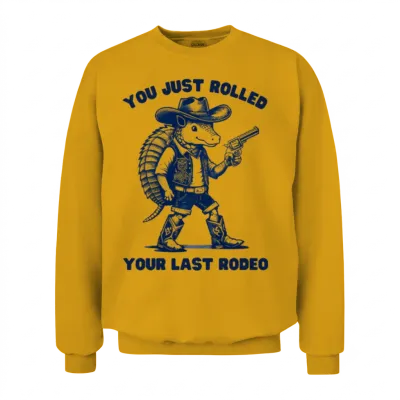 Funny Armadillo Cowboy Design Unisex Sweatshirt - Gold
