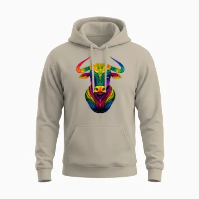 Taureau Bulle Bœuf Domestique Ferme Vache Taurus Unisex Hoodie - Sand
