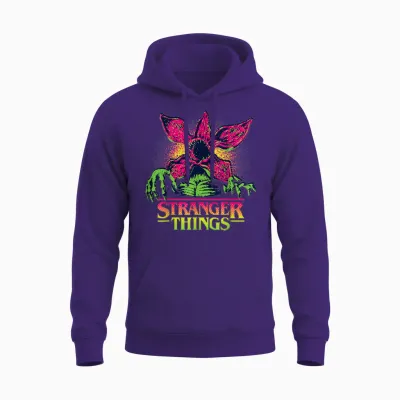Stranger Things Season 5 Retro Video Game Demogorgon Unisex Hoodie - Purple