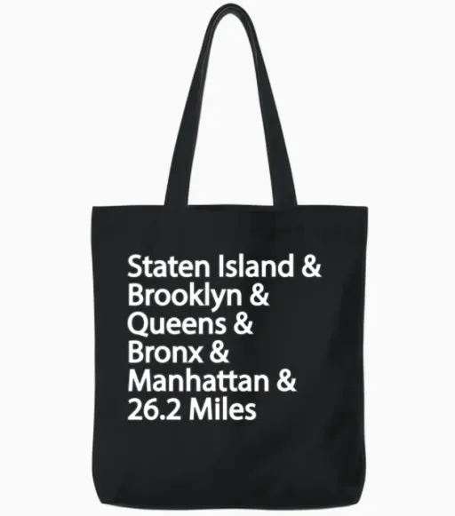 5 Borough Nyc Marathon - Running Tote Bags in Black