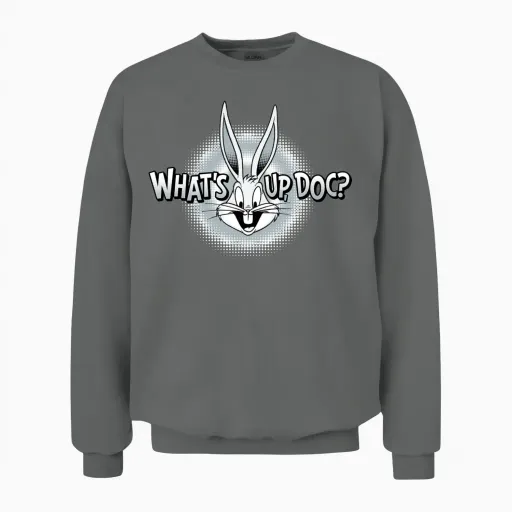 Looney Tunes Bugs Bunny What's Up Doc? Unisex Sweatshirt in Graphite Heather