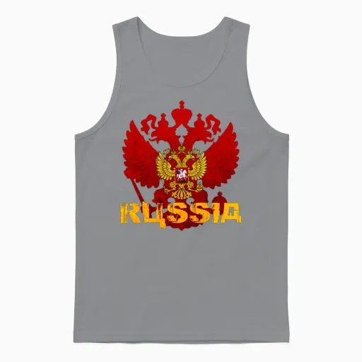 Russia Cccp Eagle Wildlife Unisex Tank Top in Sport Grey